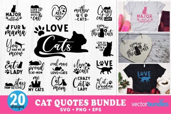 Cat Lettering Bundles Quote Vector SVG Review for Real Projects