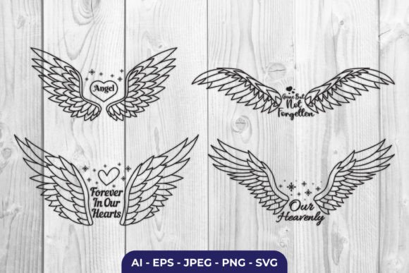 Memorial Wings Quote Design: A Thoughtful Embroidery File for Sentimental Projects