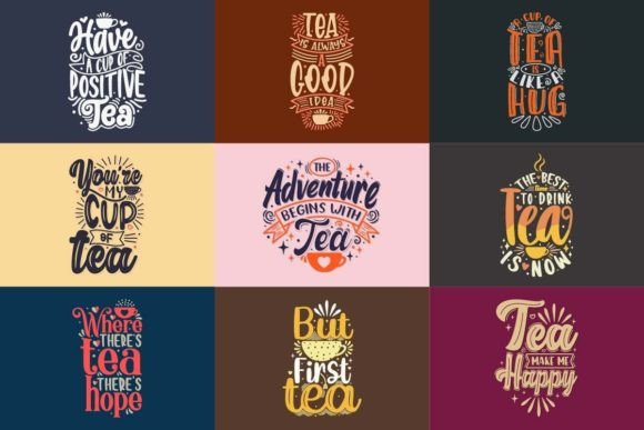 Tea Bundle Quote Typography SVG Review for Real Embroidery Projects